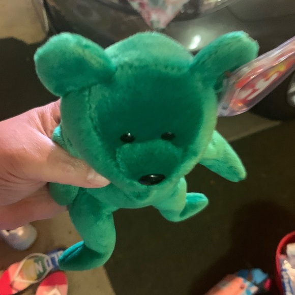 TY Green Shamrock Teddy Bear Plush Toy - Picture 8 of 9